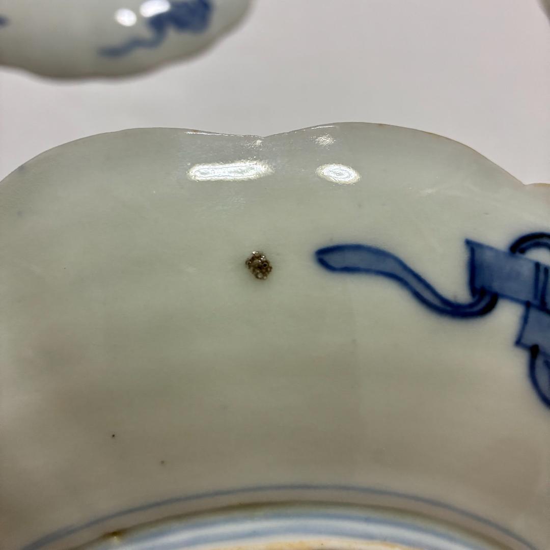 古伊万里　錦手　輪花皿　5枚